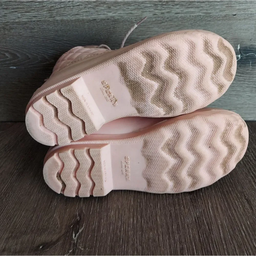 Sperry Port Duck Boots Quilted Light Pink Size 4M